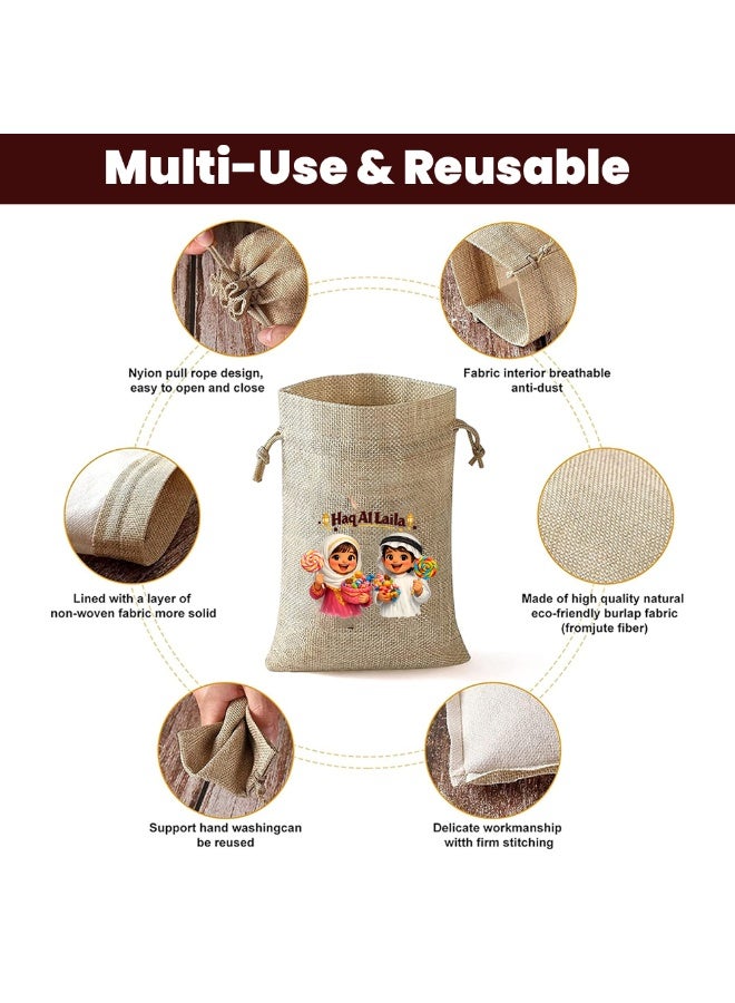 PRINTSHOP4ME 12 pcs Of Haq Al Laila Bags As Perfect Candy Goody Bags To Kids For Haq Al Laila Party - Image 4